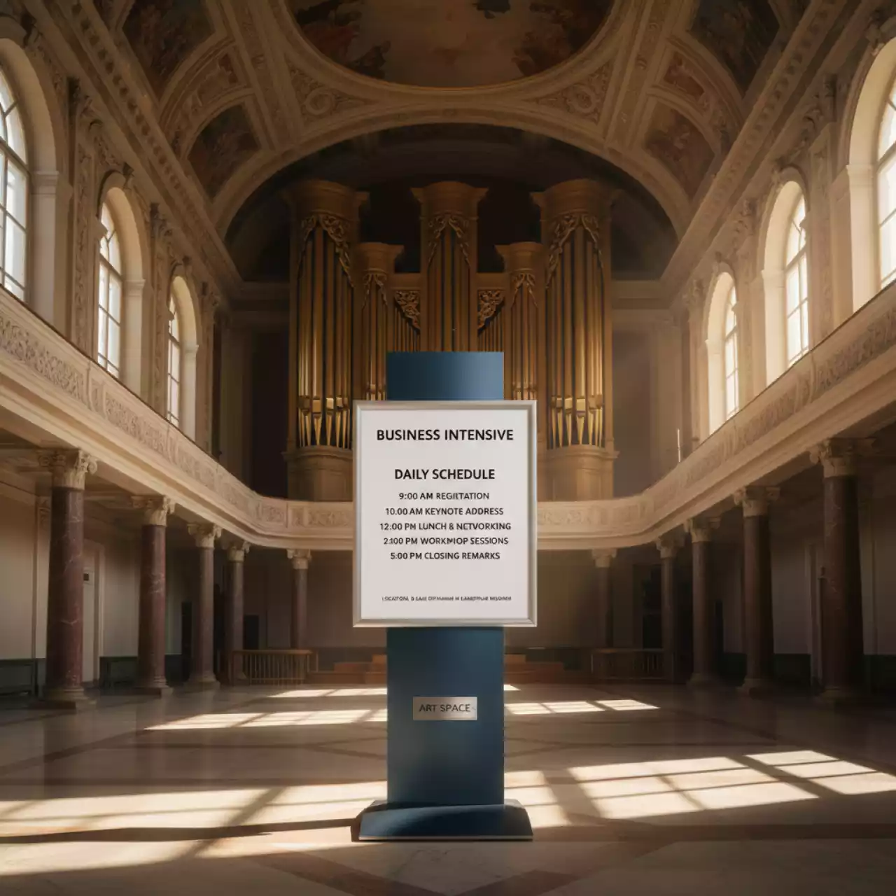 Аренда Напольный указатель A3 в Зале органной и камерной музыки — ART SPACE