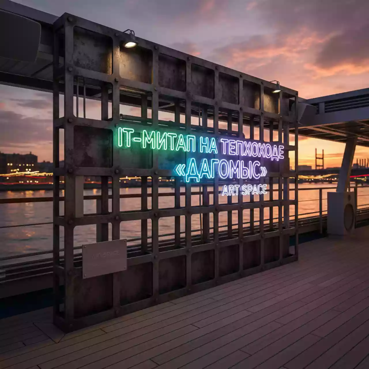 Аренда Неоновая вывеска для кальянной или клуба на теплоходе «Дагомыс» — ART SPACE