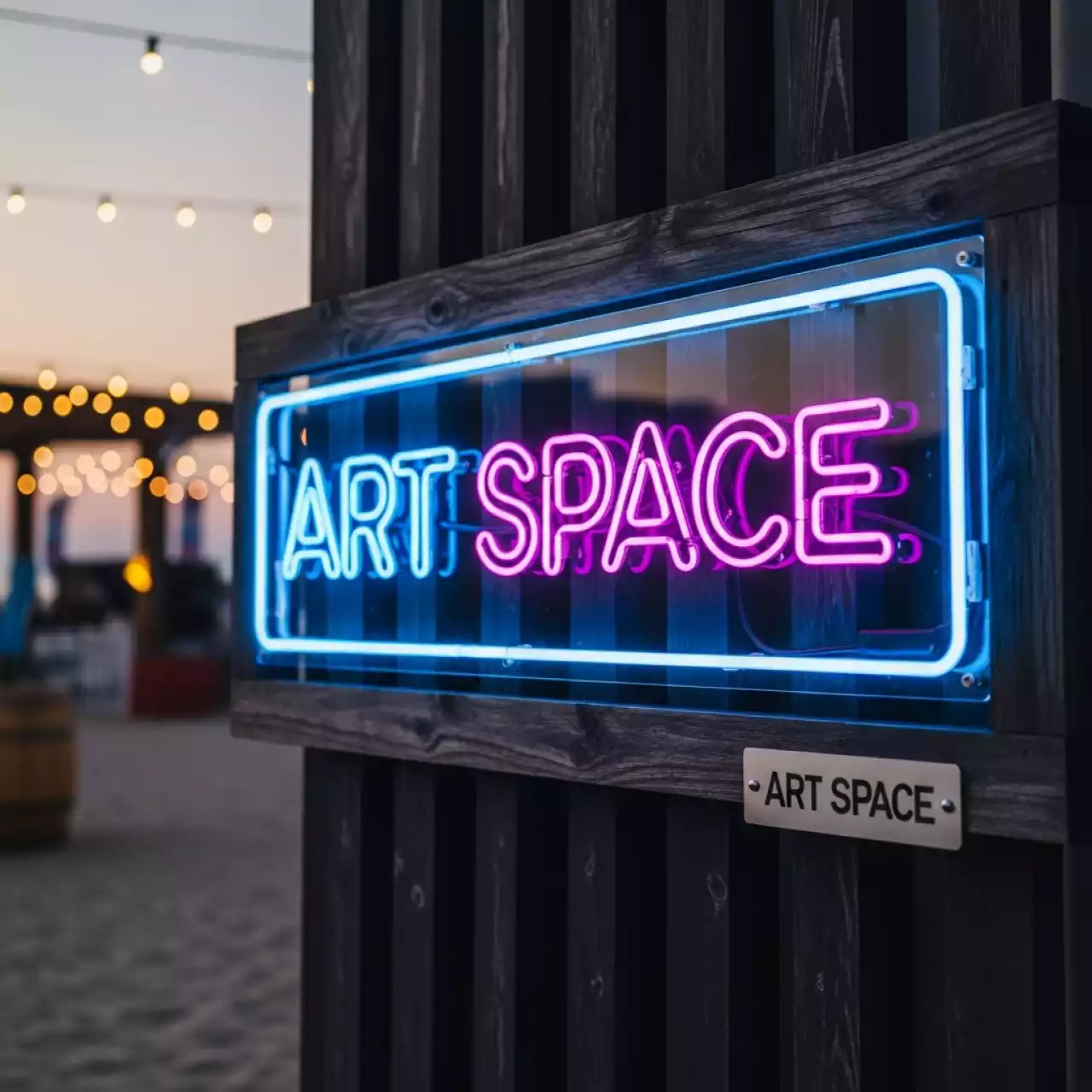 Аренда Неоновая вывеска молодежная на пляже «Маяк» — ART SPACE