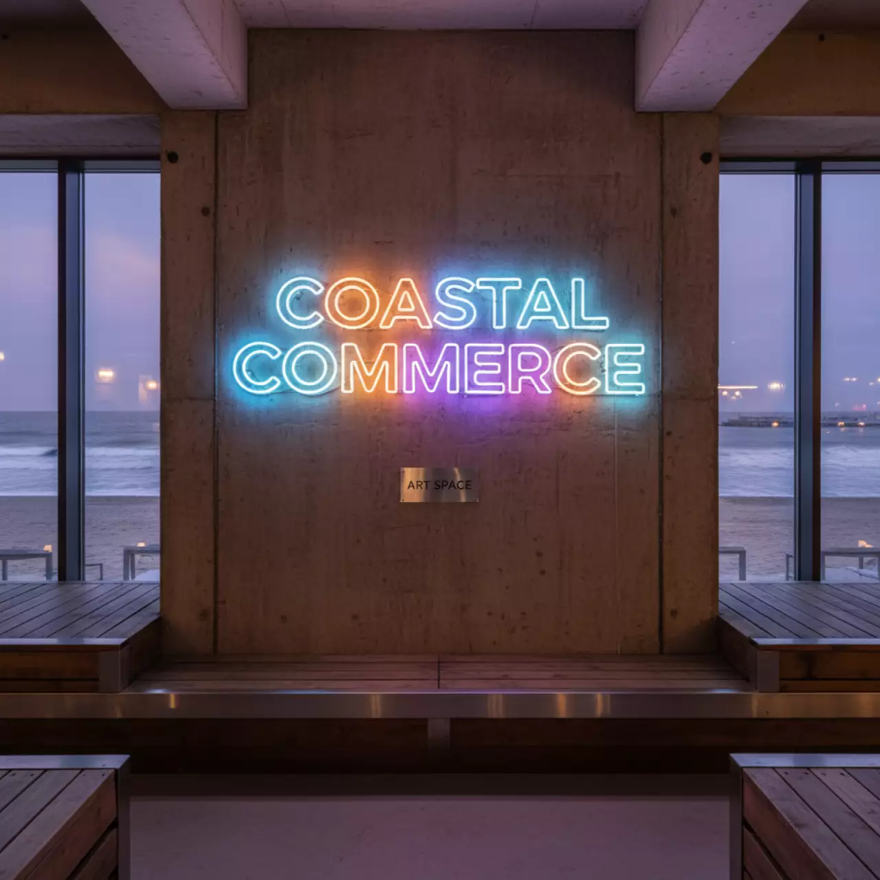 Аренда Неоновая вывеска с рабочим слоганом на пляжных клубах Хосты — ART SPACE