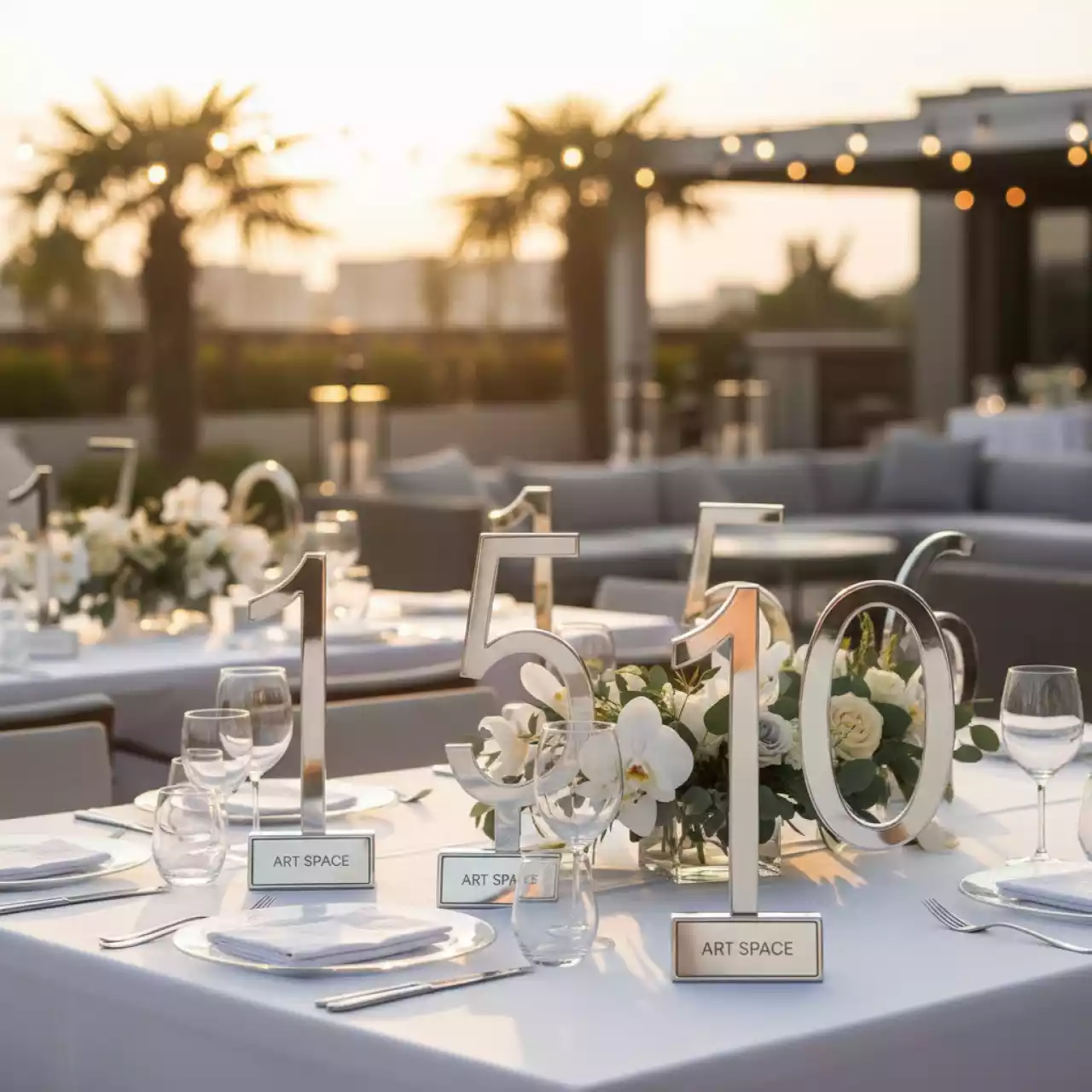 Аренда Номера для столов серебряные в Gamma Sirius — ART SPACE