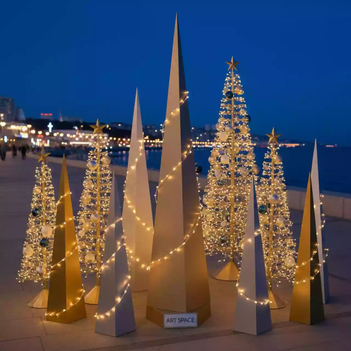 Аренда Новый год со Сбербанком елки на Имеретинской набережной — ART SPACE