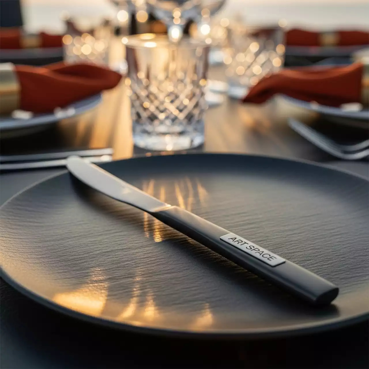 Аренда Нож столовый черный Мэдисон в пляжном клубе Del Mar — ART SPACE