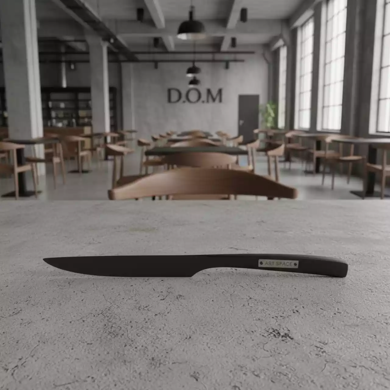 Аренда Нож столовый черный Sapporo L 220 мм в ресторане «D.O.M» — ART SPACE