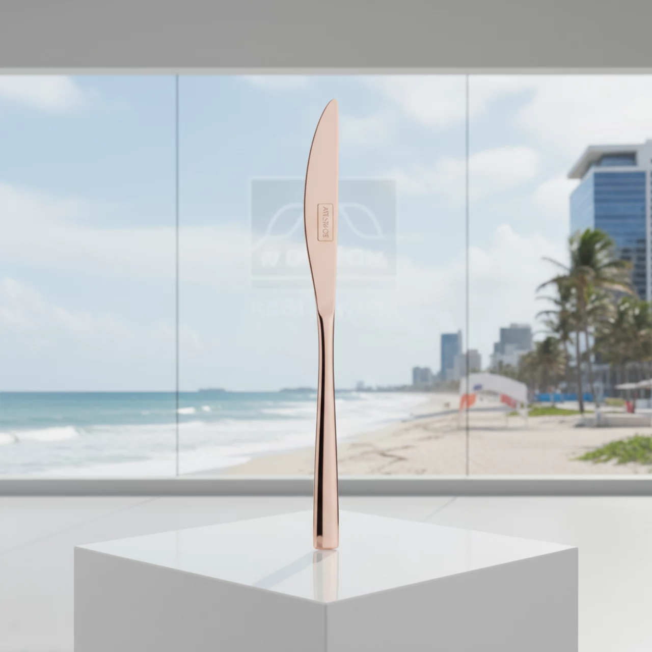 Аренда Нож столовый Франклин розово золотой на пляже «Мандарин» — ART SPACE