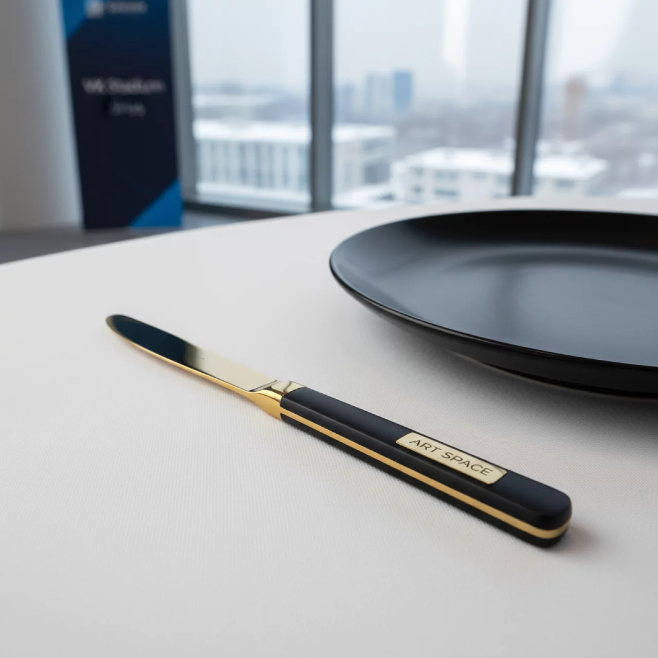 Аренда Нож столовый Линкольн черно золотой в VK Stadium Sirius — ART SPACE