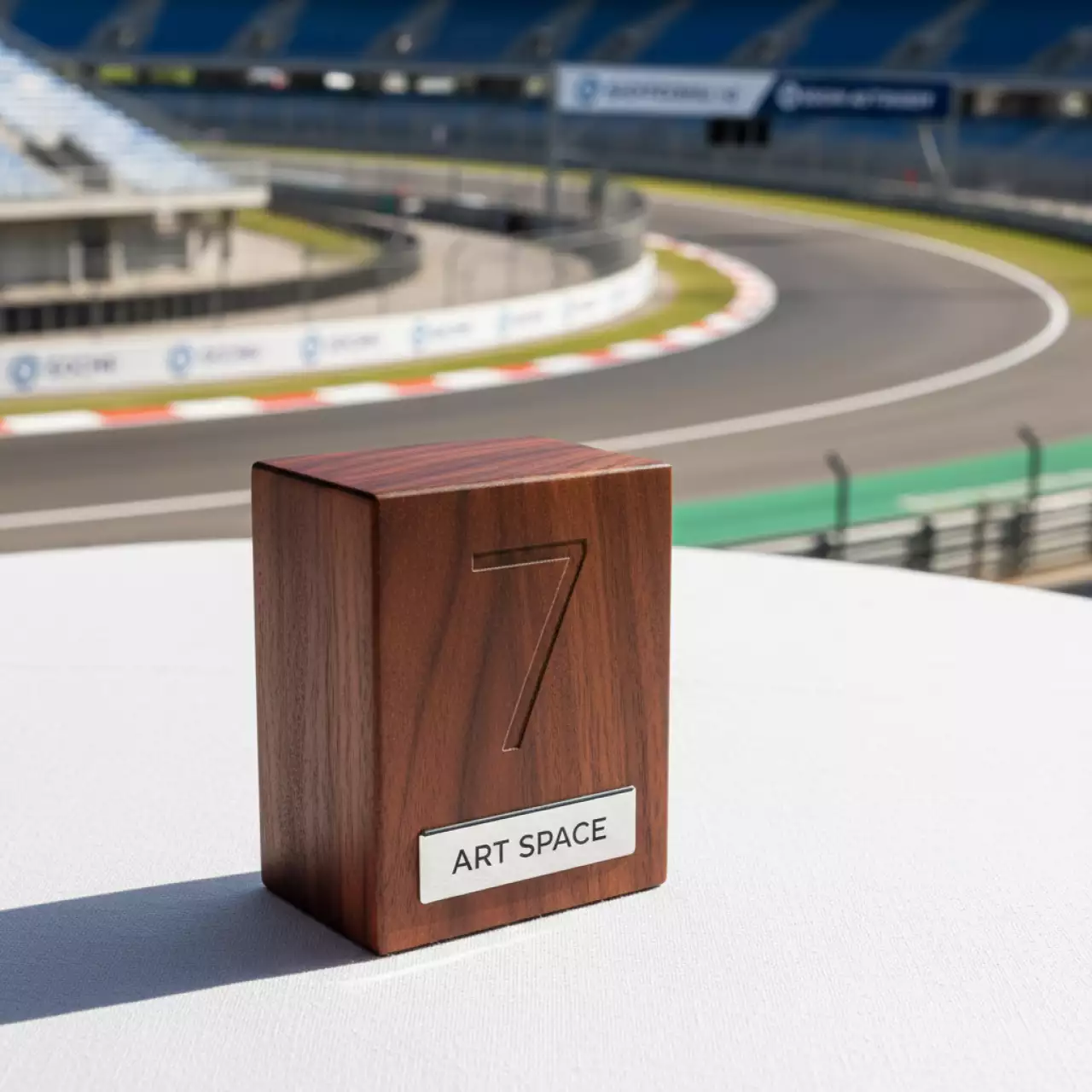 Аренда Нумерация столов дерево полисандр на Сочи Автодроме — ART SPACE