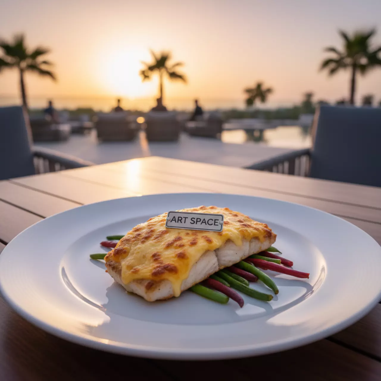 Аренда Обед комплексный с рыбой под сырной шапкой и фасолью в Karat Resort — ART SPACE