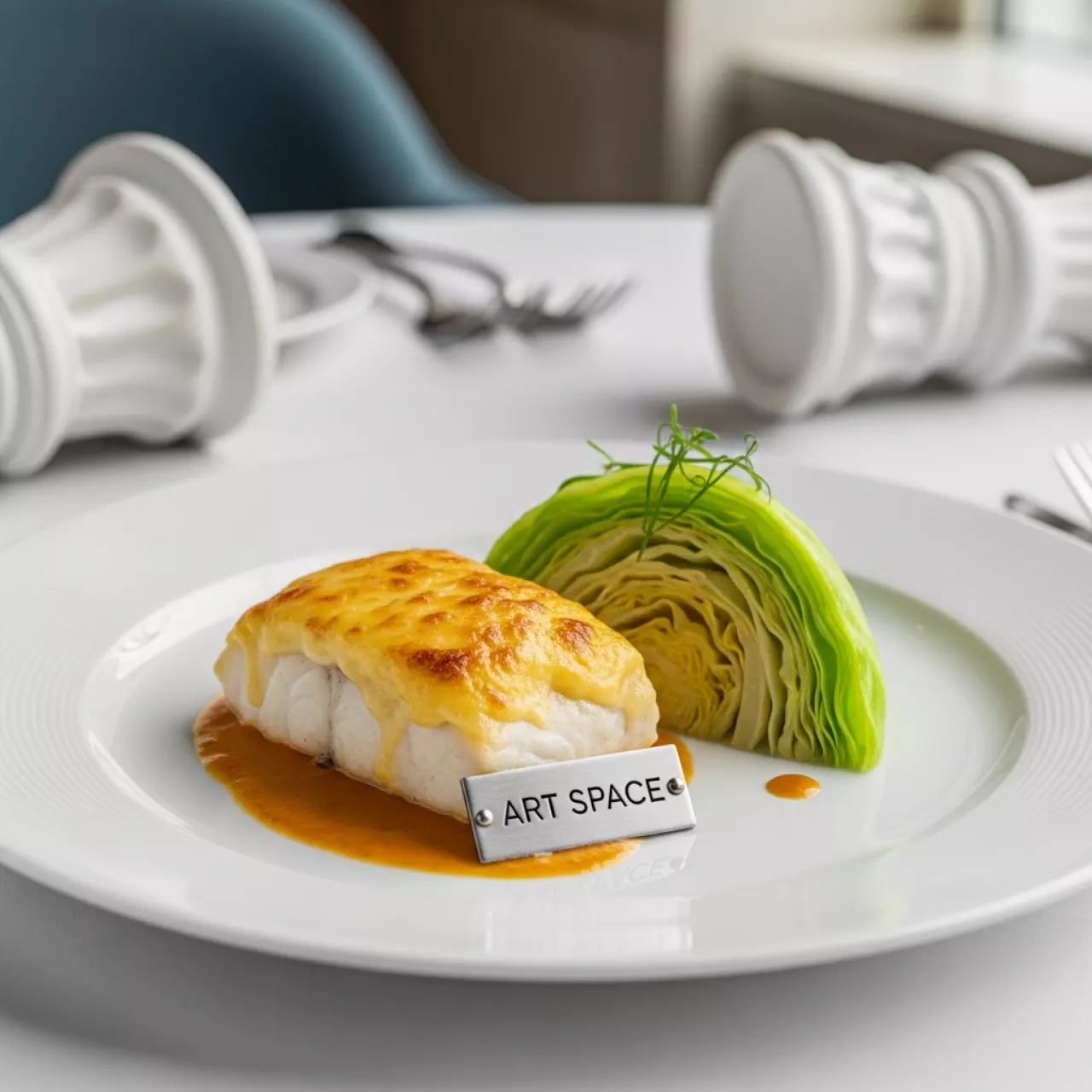 Аренда Обед комплексный с рыбой под сырной шапкой и капустой в ресторане «Баран-Рапан» — ART SPACE