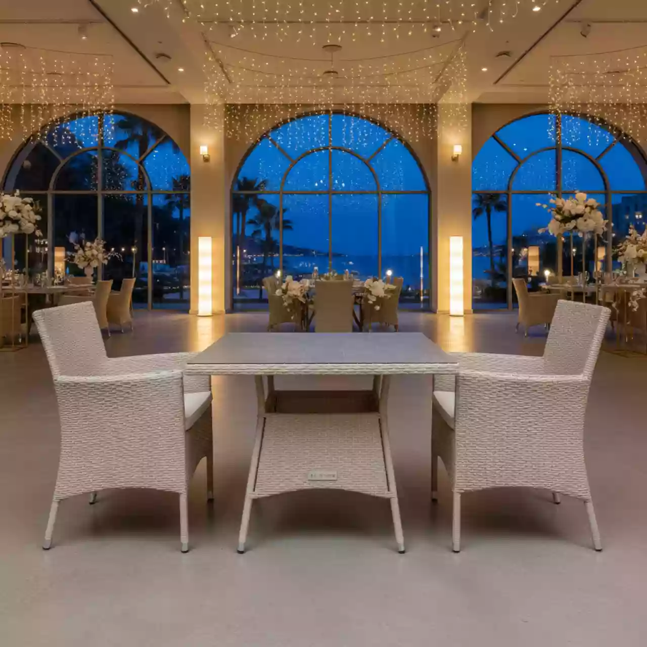 Аренда Обеденная группа из искусственного ротанга MS22T 3 set в Cosmos Sochi Hotel — ART SPACE