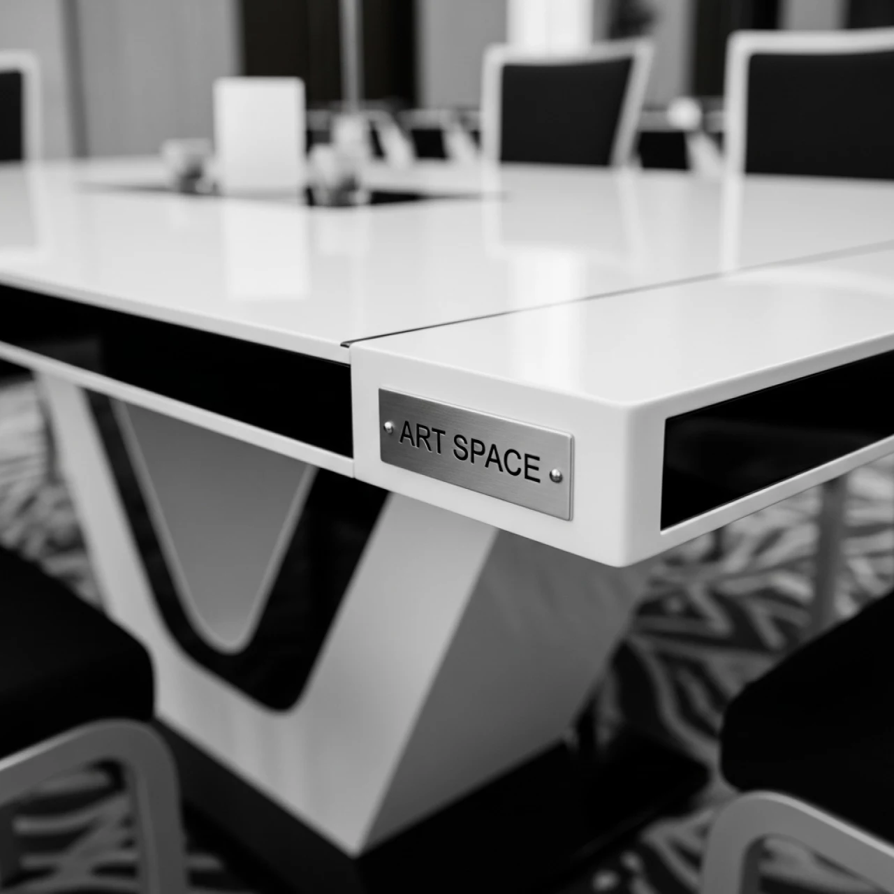 Аренда Обеденного стола белый лак черный Colonnade в Radisson Blu Resort & Congress Centre — ART SPACE