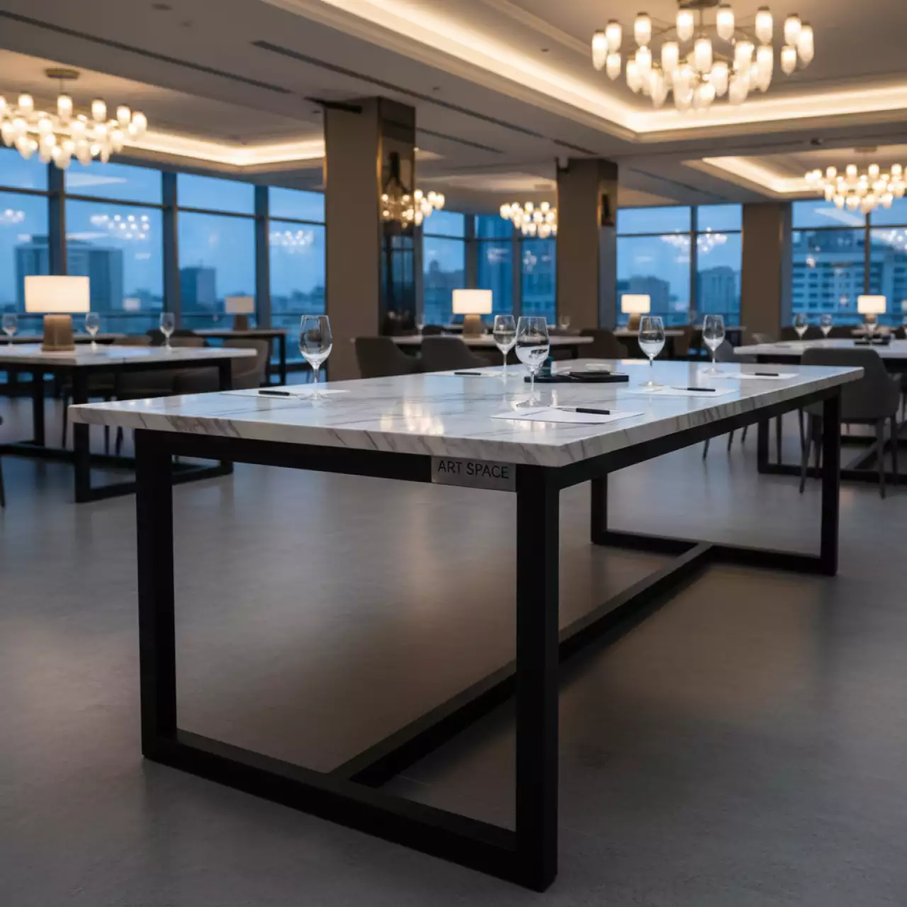 Аренда Обеденный стол белый мрамор Galla в гранд-отеле «Жемчужина» — ART SPACE