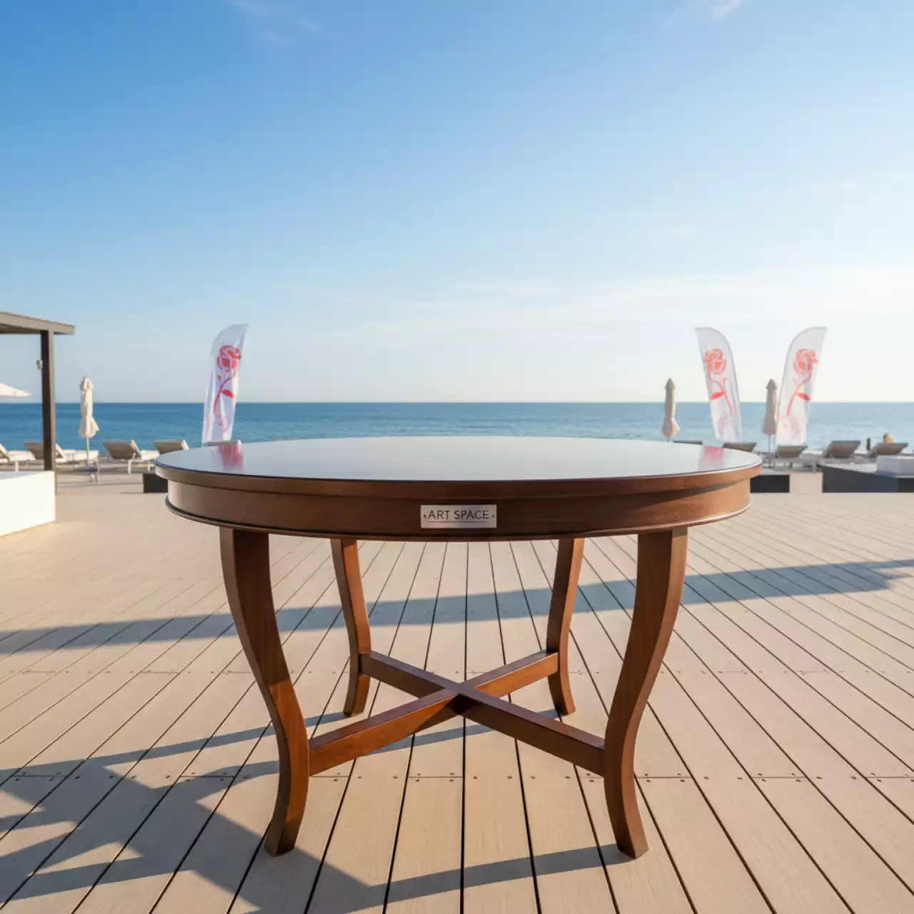 Аренда Обеденный стол Royal Family AMELIA 90 коричневый в пляжном клубе Del Mar — ART SPACE