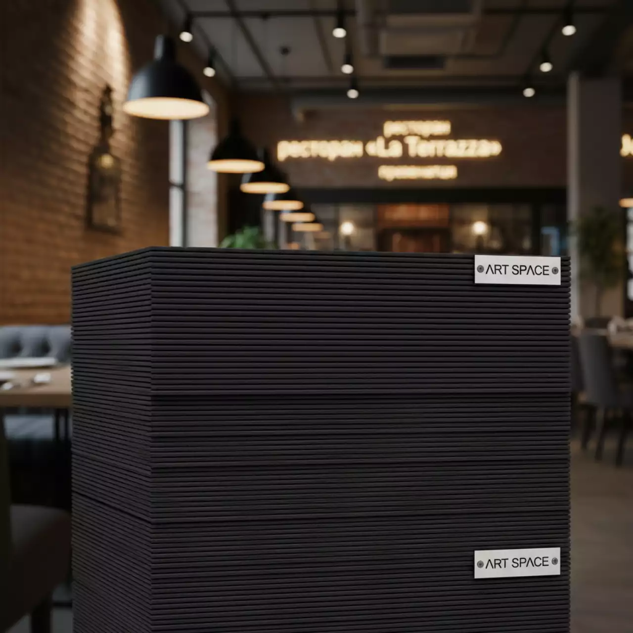 Аренда Обложки картонной для переплета лен черная A4 в ресторане «La Terrazza» — ART SPACE