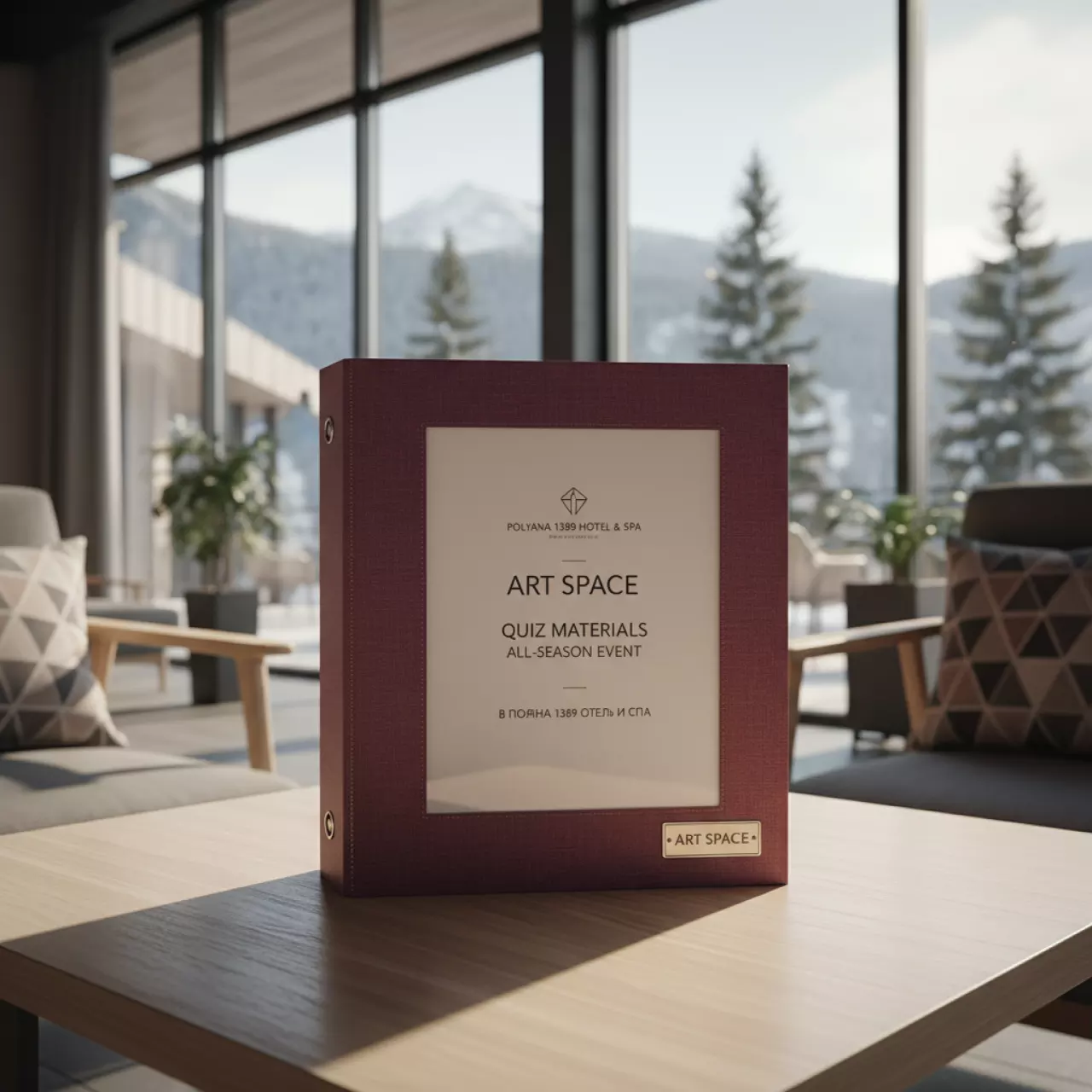 Аренда Обложки мягкие C BIND A4 O.SOFTCLEAR C 16 мм текстура лен бордо в Поляна 1389 Отель и Спа — ART SPACE