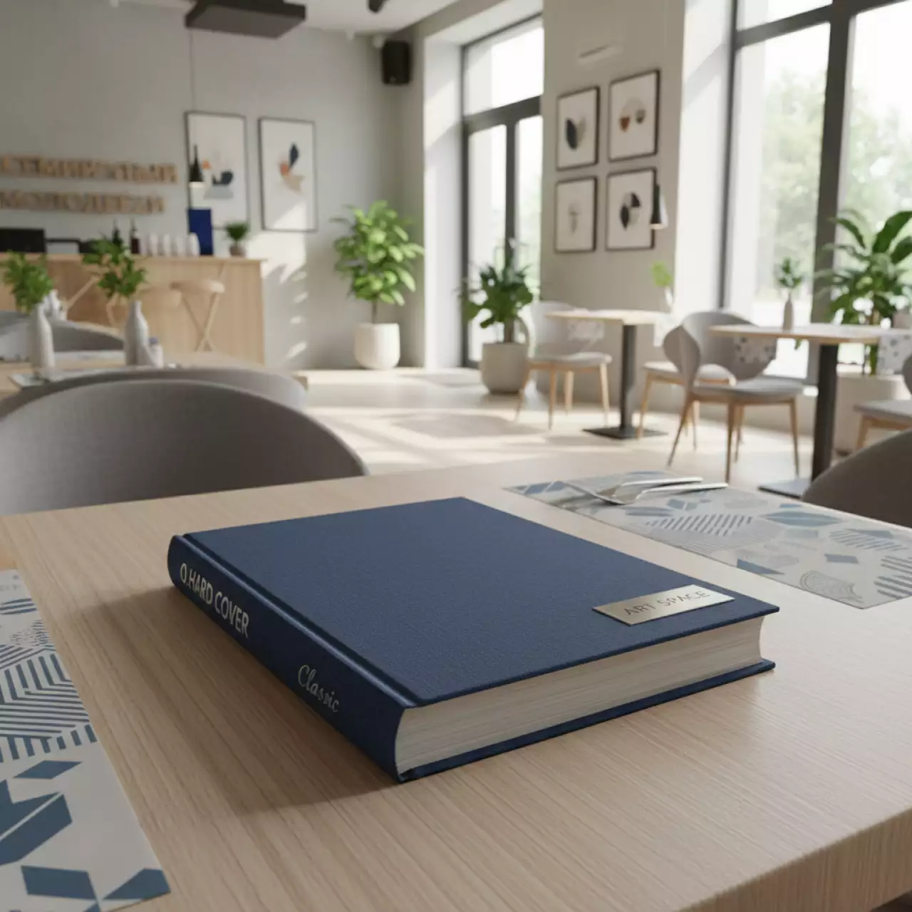 Аренда Обложки твердые O.HARD COVER Classic 304х212 мм ткань без окна синие в ресторане «La Terrazza» — ART SPACE