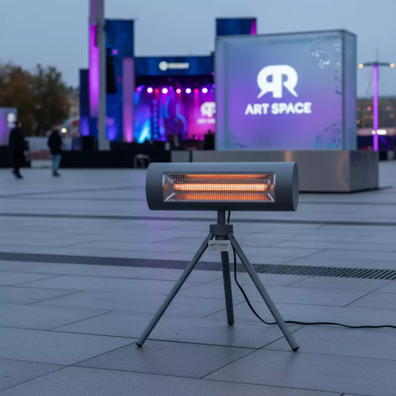 Аренда Обогреватель электрический инфракрасный серого цвета на Медальной площади — ART SPACE