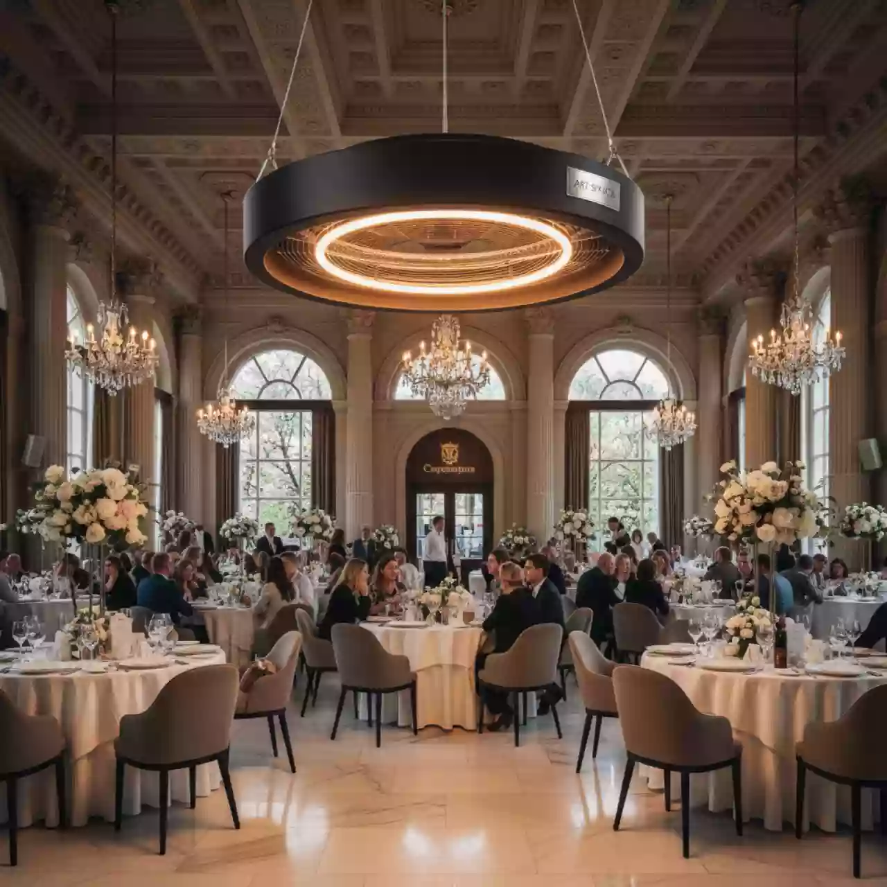 Аренда Обогреватель электрический подвесной Hugett Riesling Black в ресторане «Сыроварня» — ART SPACE