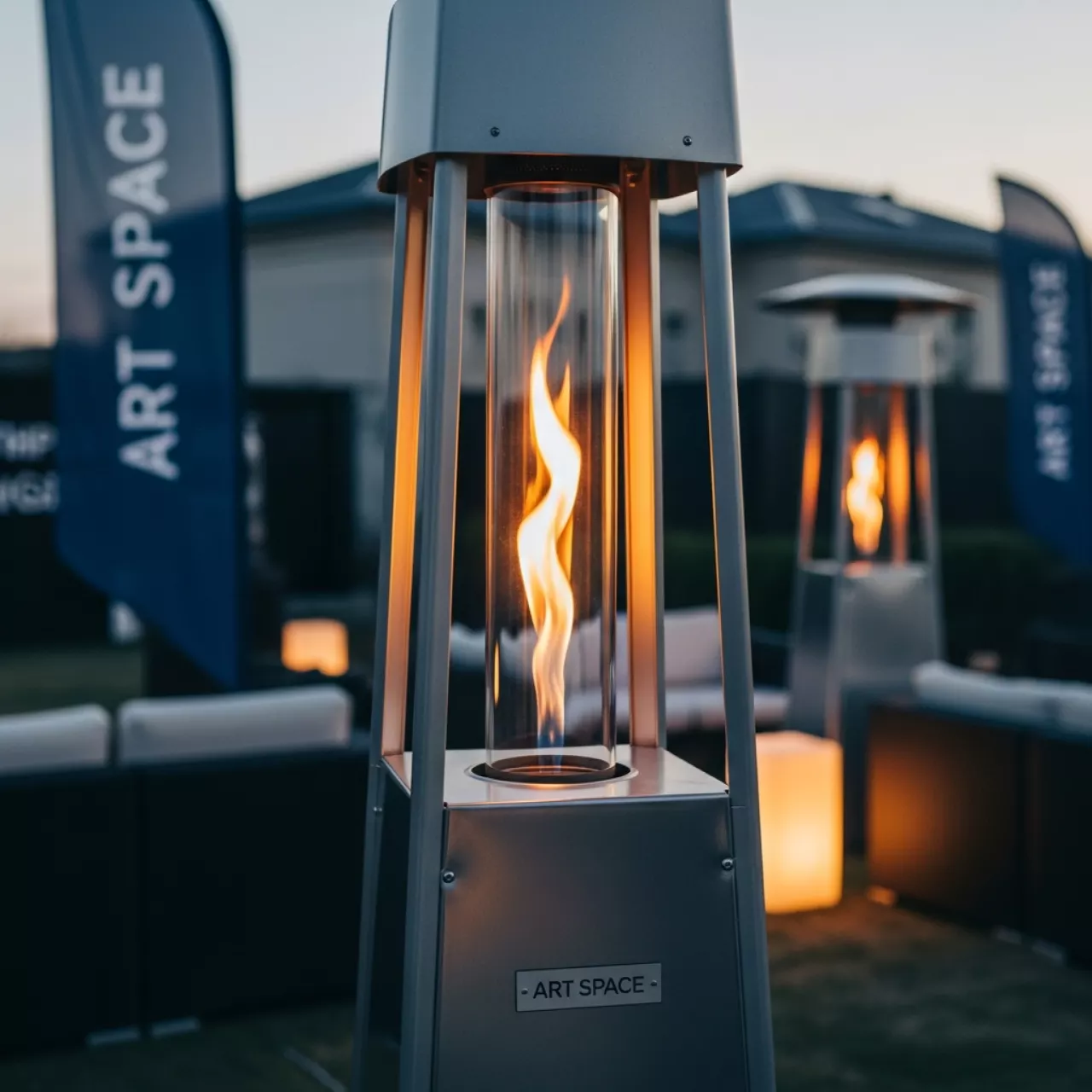 Аренда Обогреватель инфракрасный газовый уличный Пирамида Фало на вилле «Анна» — ART SPACE