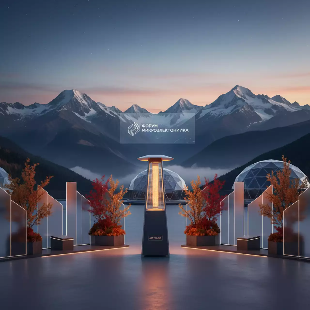 Аренда Обогреватель инфракрасный уличный Neoclima на площадке Rosa Peak (2320м) — ART SPACE