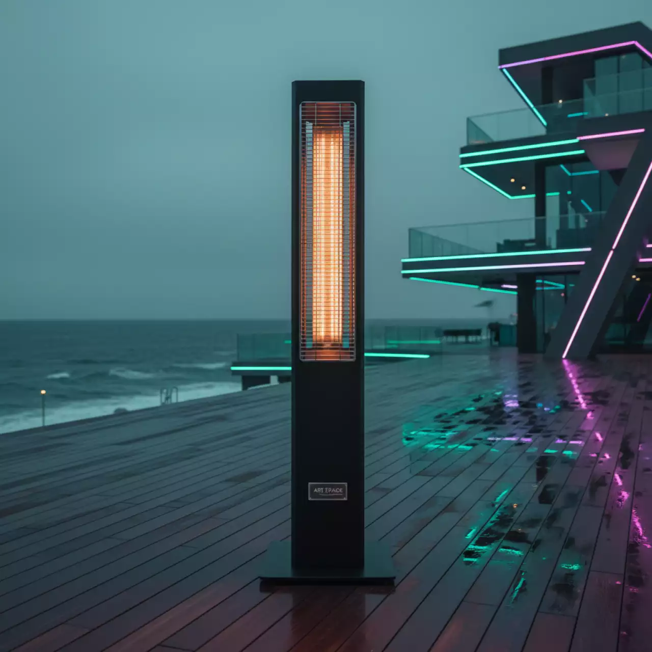 Аренда Обогреватель карбоновый напольный Veito CH1800 RE черный на пляжных клубах Хосты — ART SPACE