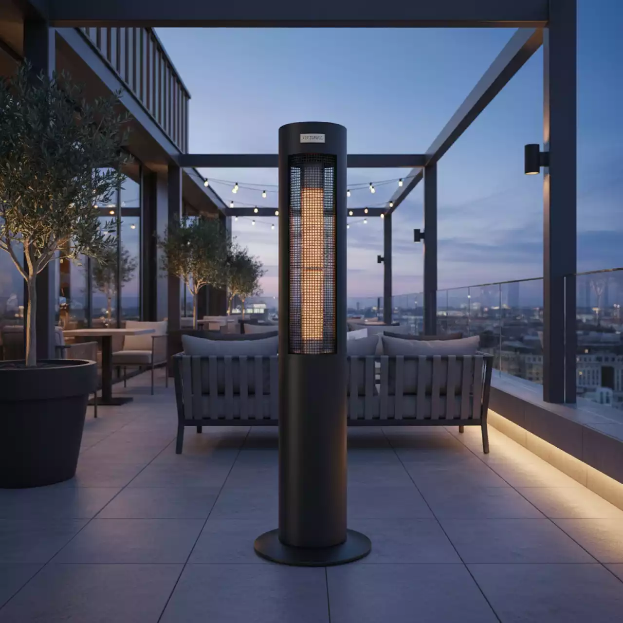 Аренда Обогреватель напольный карбоновый Veito CH1800 RE черный в ресторане «La Terrazza» — ART SPACE