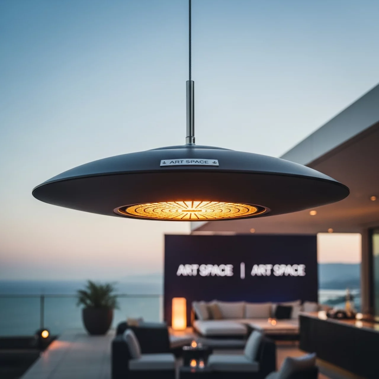 Аренда Обогреватель подвесной электрический Huggett Riesling Black в санатории «Сочи» — ART SPACE