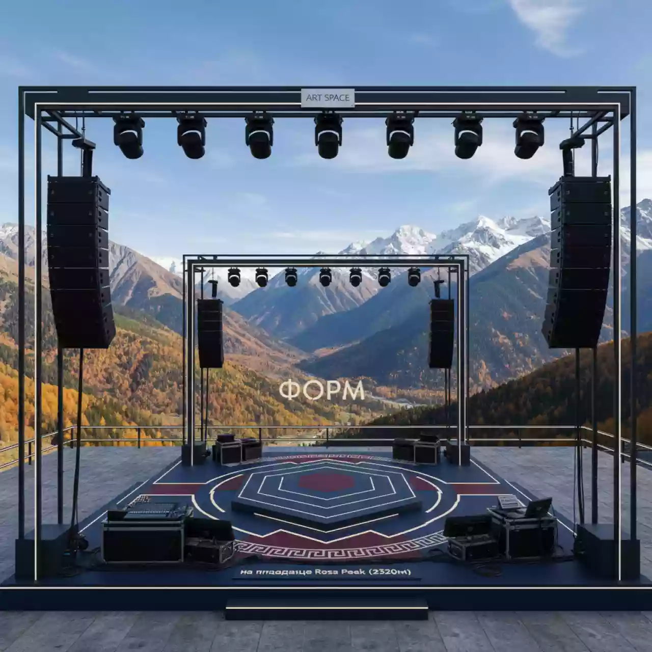 Аренда Оборудование звуковое и световое для артиста на площадке Rosa Peak (2320м) — ART SPACE