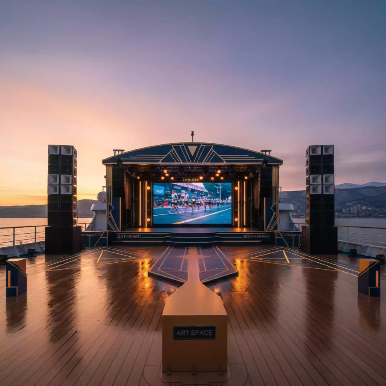 Аренда Оборудование звуковое световое видео на теплоходе «Дагомыс» — ART SPACE