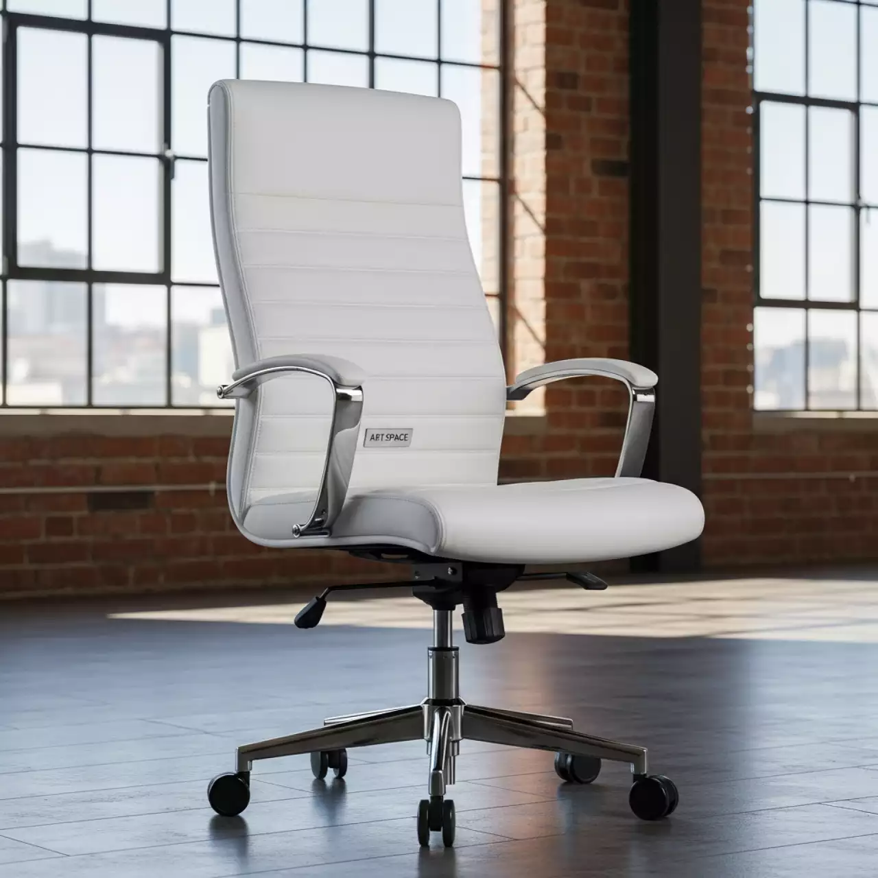 Аренда Офисное кресло белое из экокожи 04 006WT на территории Морпорта Сочи — ART SPACE