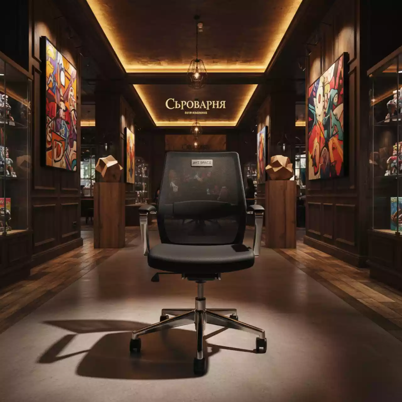 Аренда Офисное кресло чёрное Vista в ресторане «Сыроварня» — ART SPACE