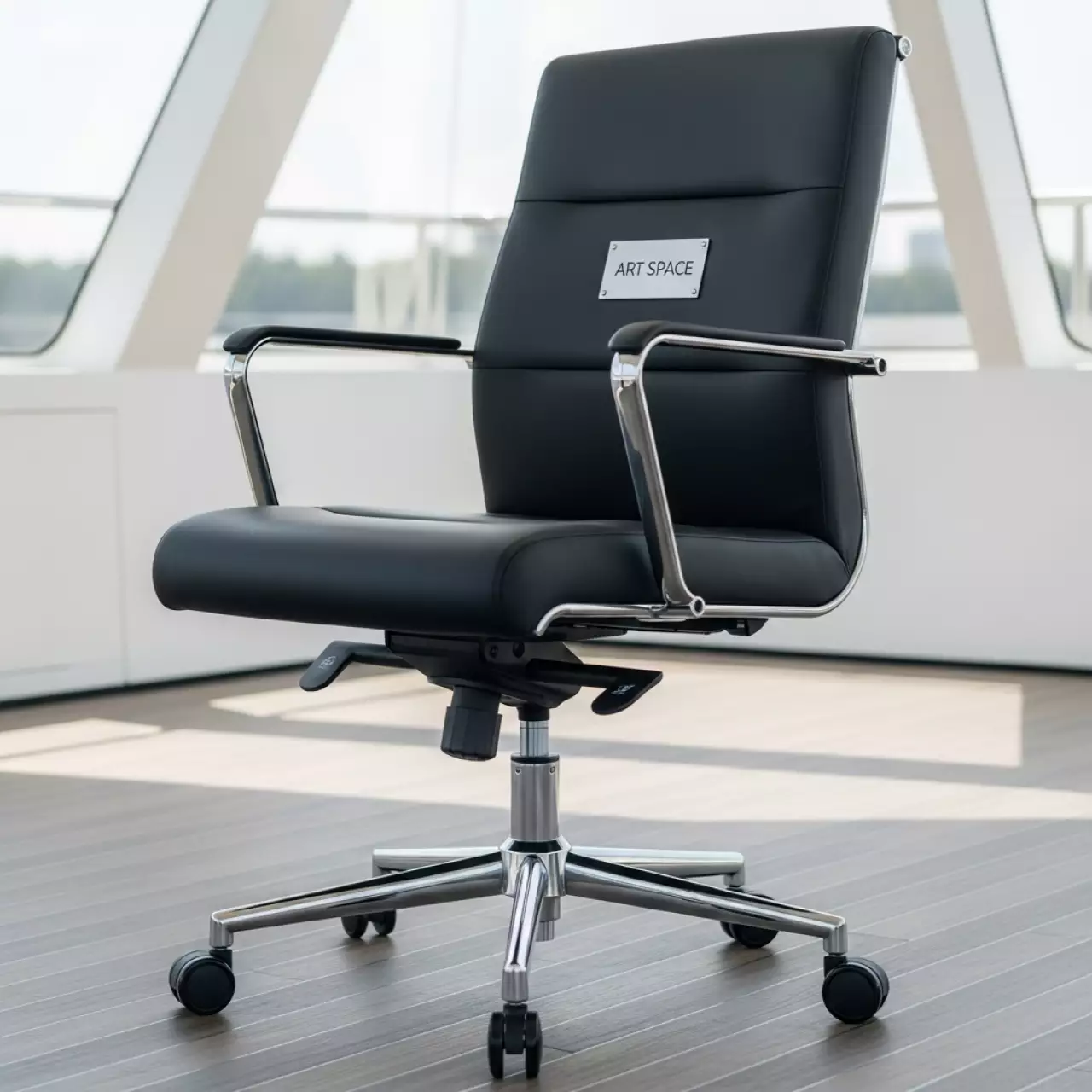 Аренда Офисное кресло хром PU Абдал на теплоходе «Дагомыс» — ART SPACE