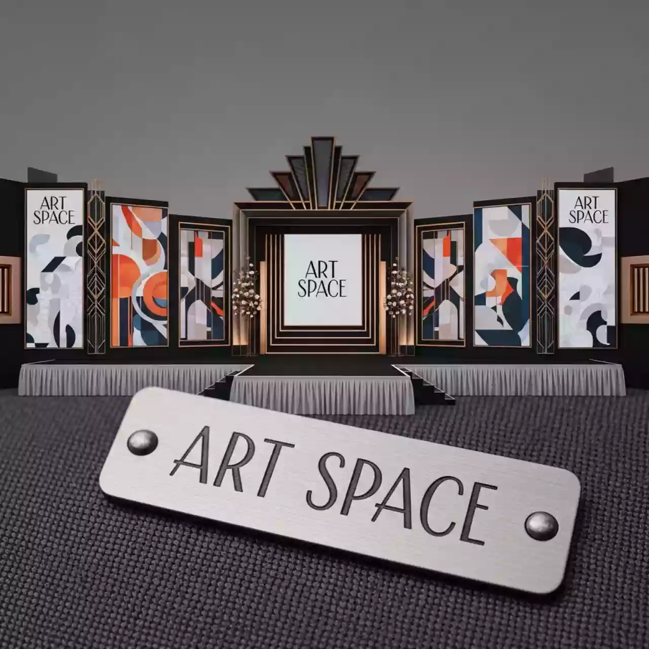 Аренда Оформление сцены баннерами задником юбкой Гранд Отель Поляна — ART SPACE