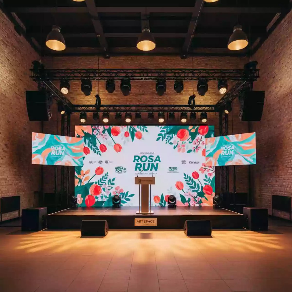 Аренда Оформление сцены пресс воллами в ресторане «Магеллан» — ART SPACE