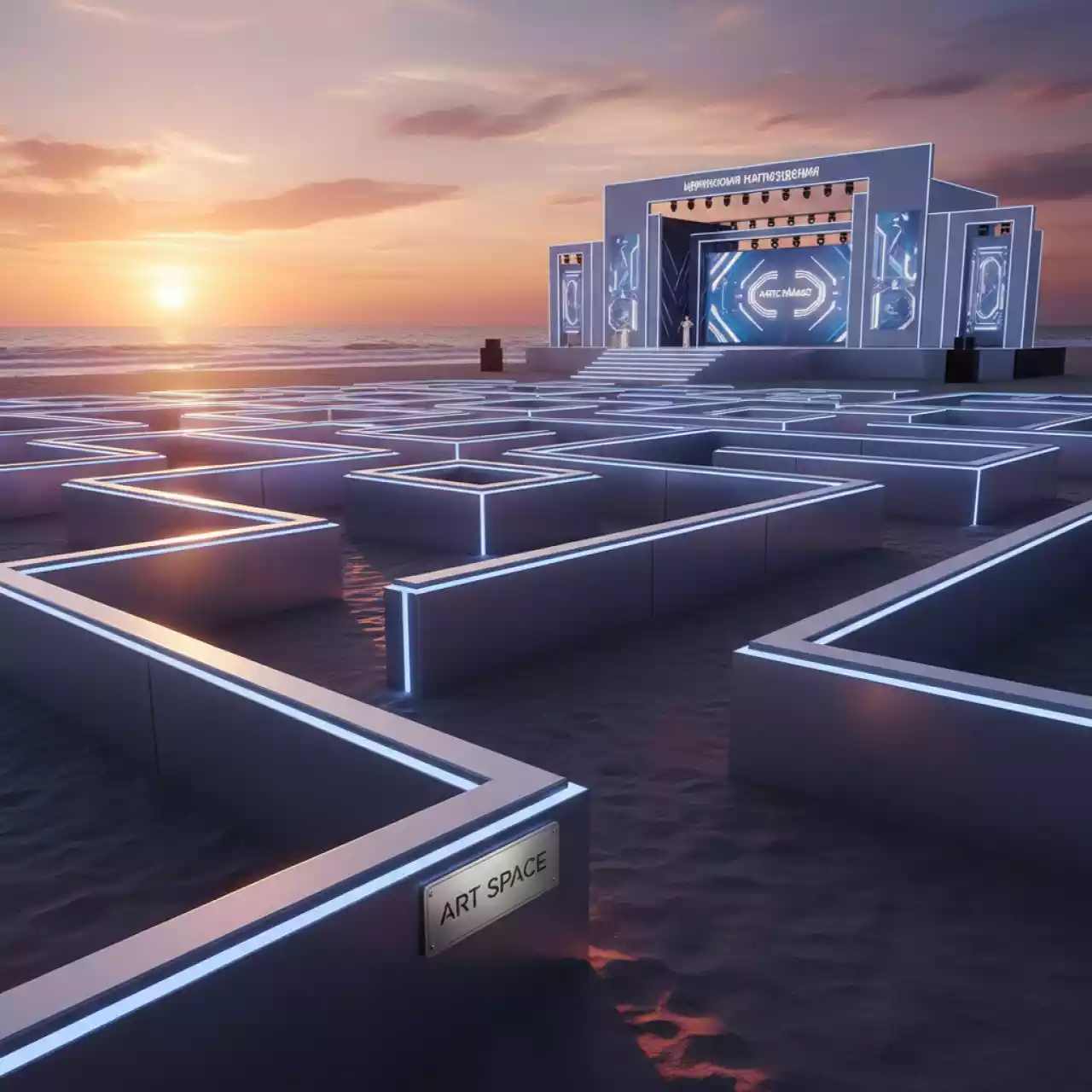 Аренда Ограждения ИСО евро 2х3 м на пляже «Маяк» — ART SPACE