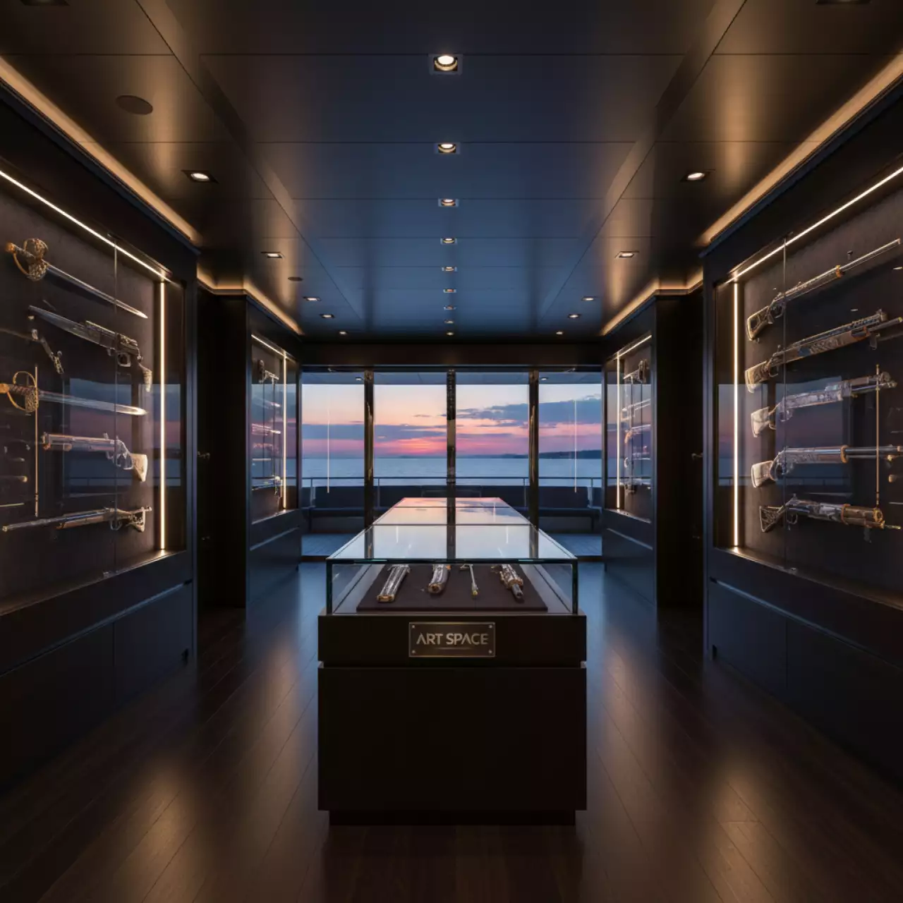Аренда Оружейная комната на VIP теплоходе (Морпорт Сочи) — ART SPACE
