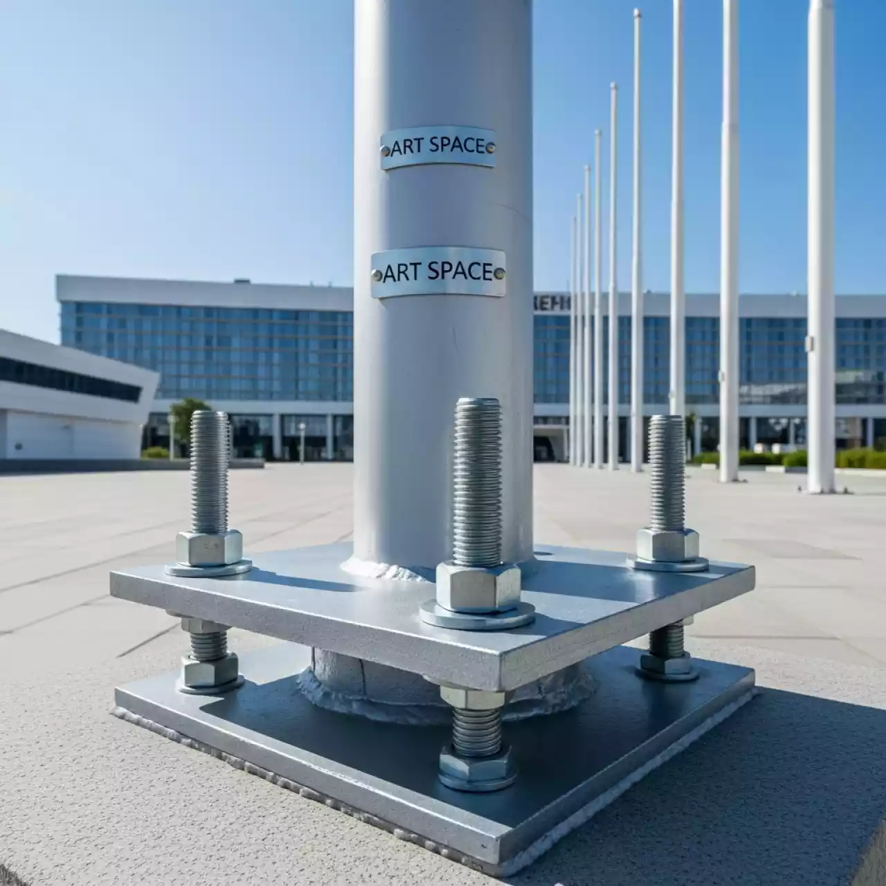 Аренда Основание с анкерами в сборе для уличных флагштоков 12 метров в отеле «Звездный» — ART SPACE