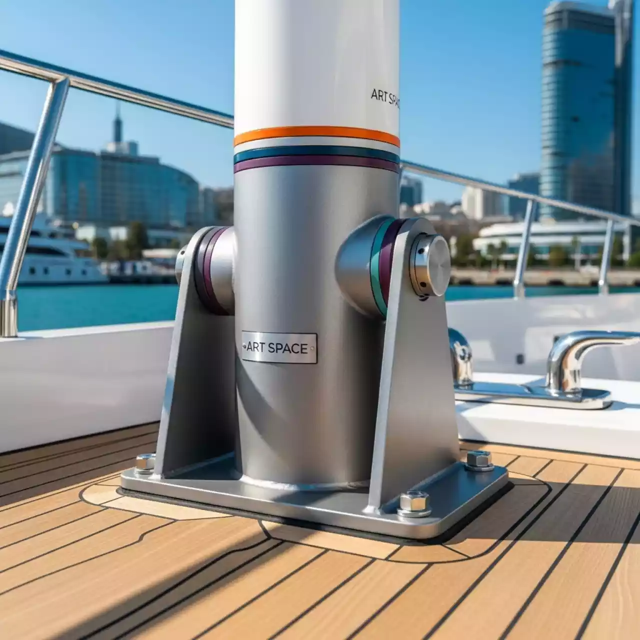 Аренда Основание с анкерами в сборе для уличных флагштоков 9 и 10 метров на VIP теплоходе (Морпорт Сочи) — ART SPACE