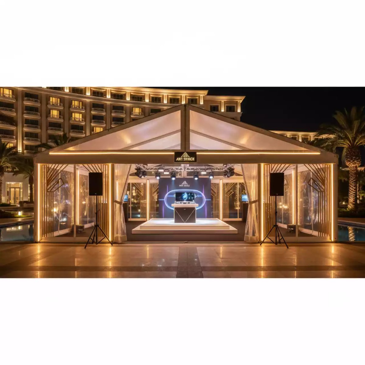 Аренда Освещение для тентовых конструкций в Radisson Collection Paradise — ART SPACE