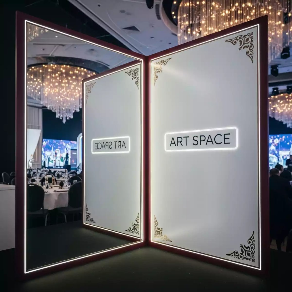 Аренда Открытка зеркальная новогодняя в банкетном зале «Дельфин» — ART SPACE