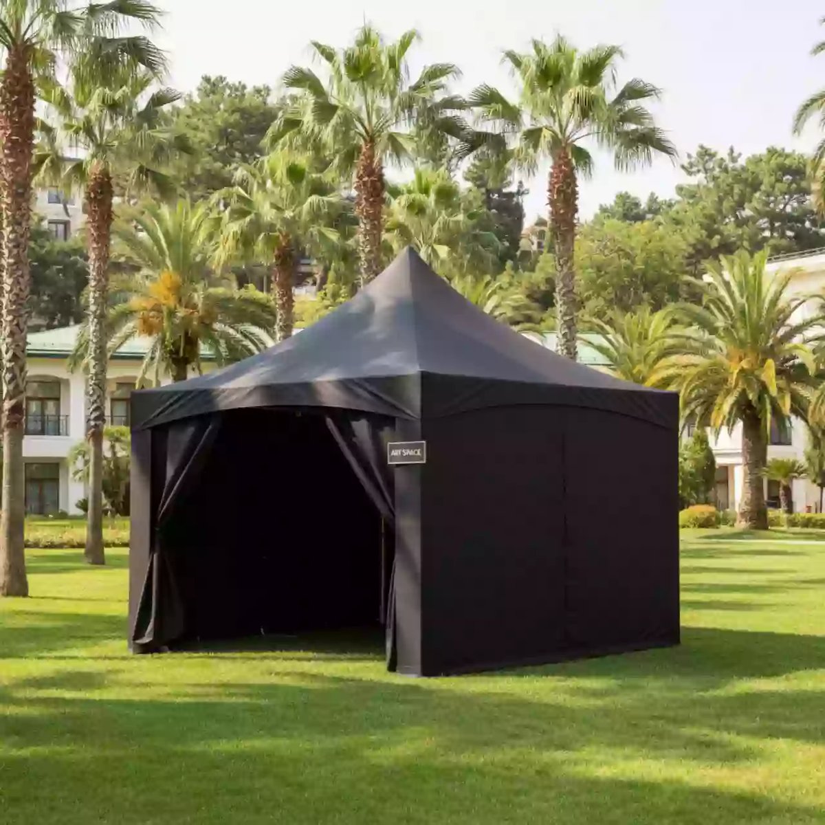 Аренда Пагода черная с мягкими стенками 5х10 м в санатории «Сочи» — ART SPACE