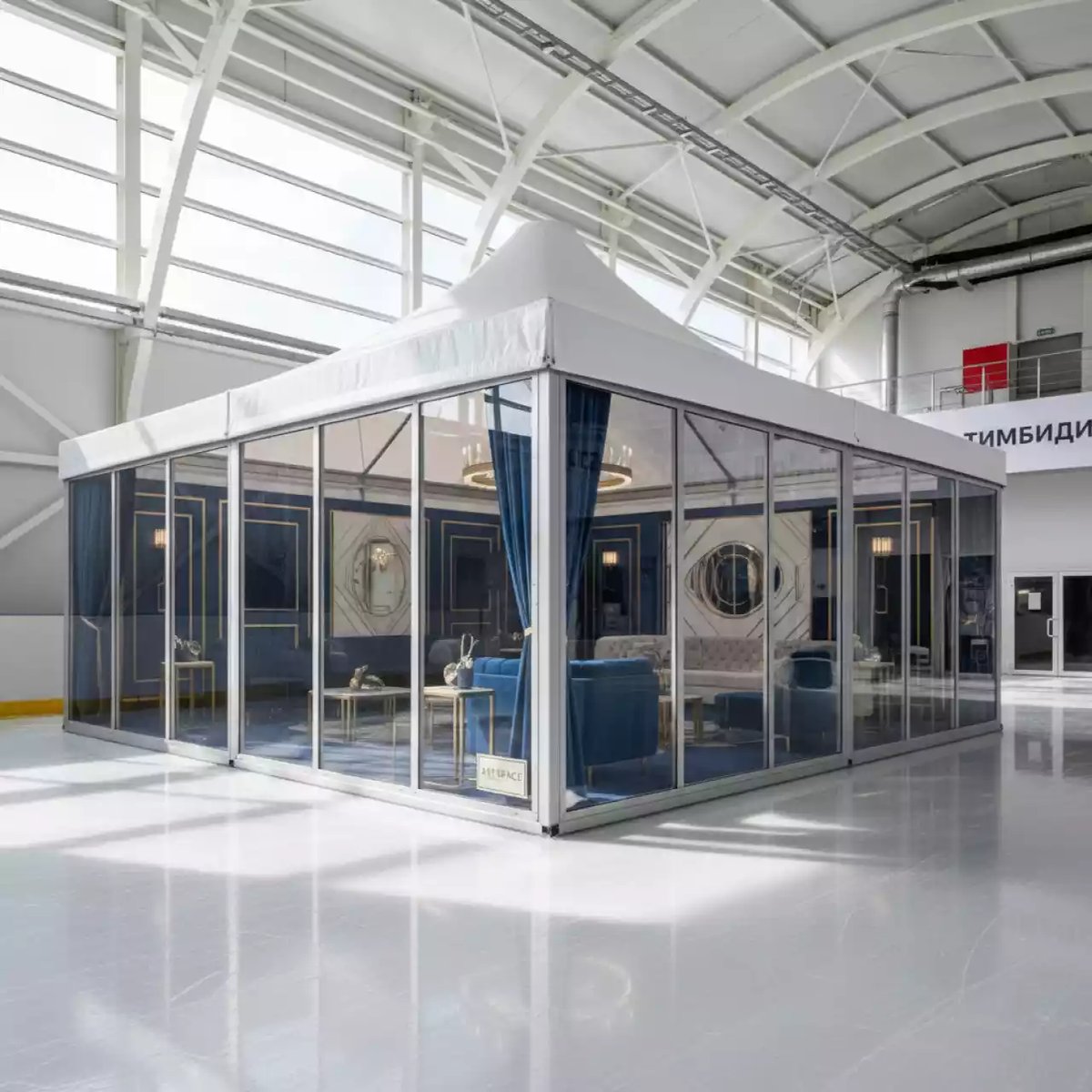 Аренда Пагода "Лондон" 5х15 м остекленная в ледовом дворце «Роза Хутор» — ART SPACE