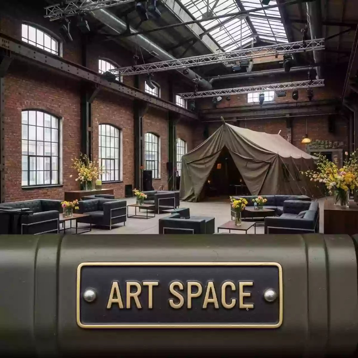 Аренда Палатка тент армейская 4,9х4,9 м в лофте «Студия 21» — ART SPACE