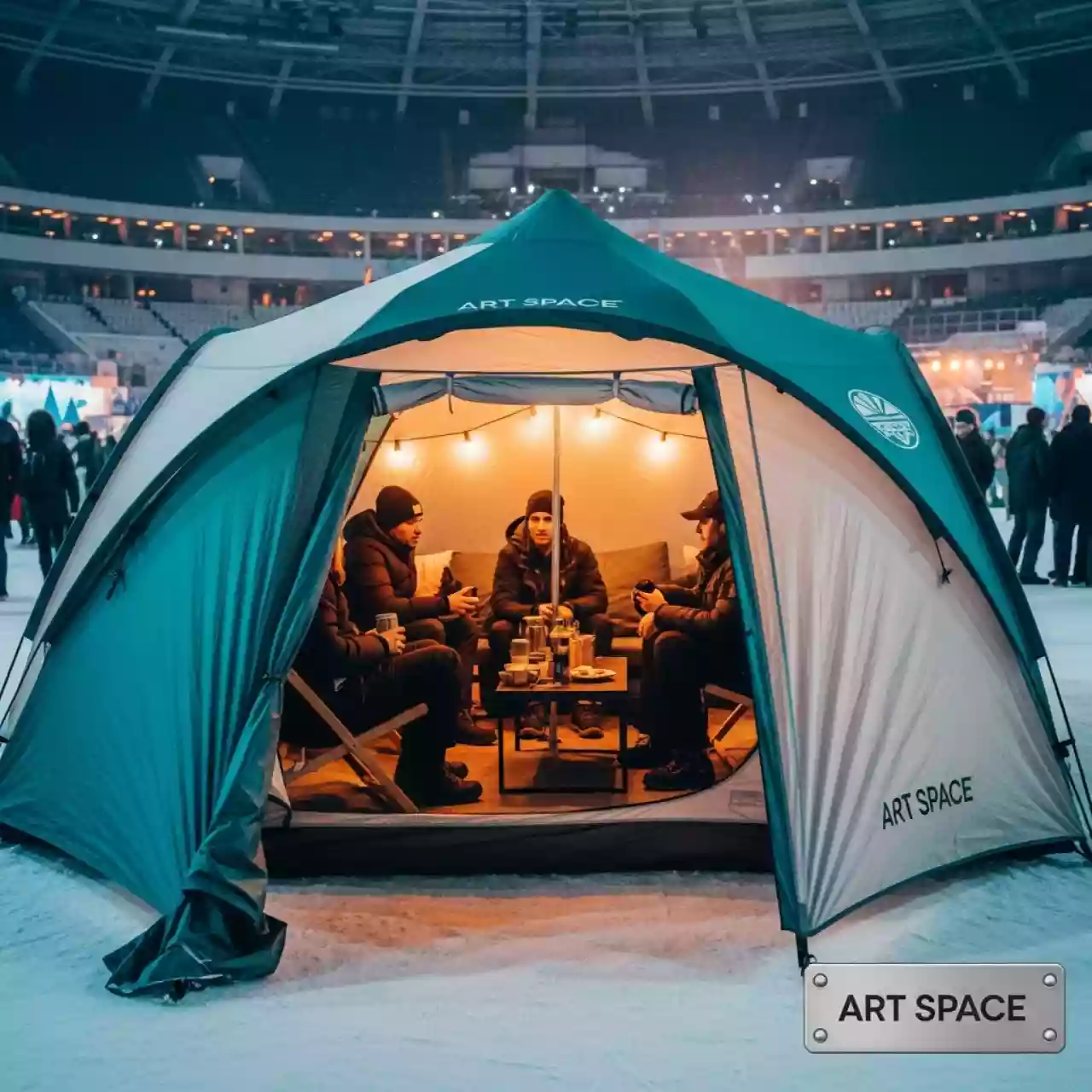 Аренда Палатки Green Glade Konda 6 местная в ледовой арене «Шайба» — ART SPACE