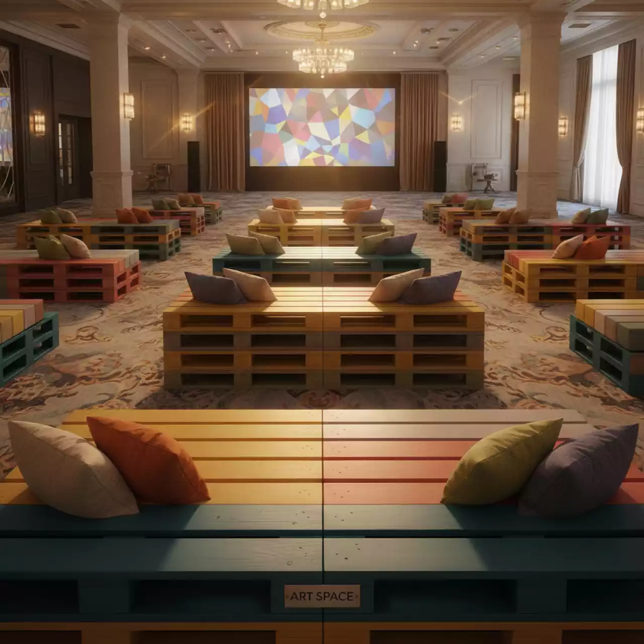 Аренда Паллеты цветные в Mövenpick Hotel — ART SPACE