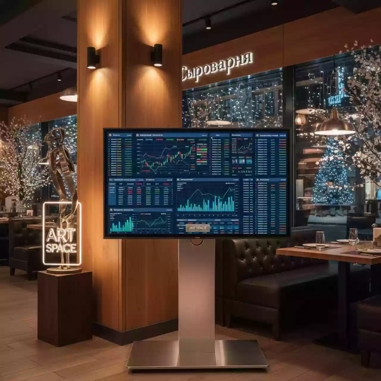 Аренда Панель информационная Exell EXPD DA65AM5 65 в ресторане «Сыроварня» — ART SPACE