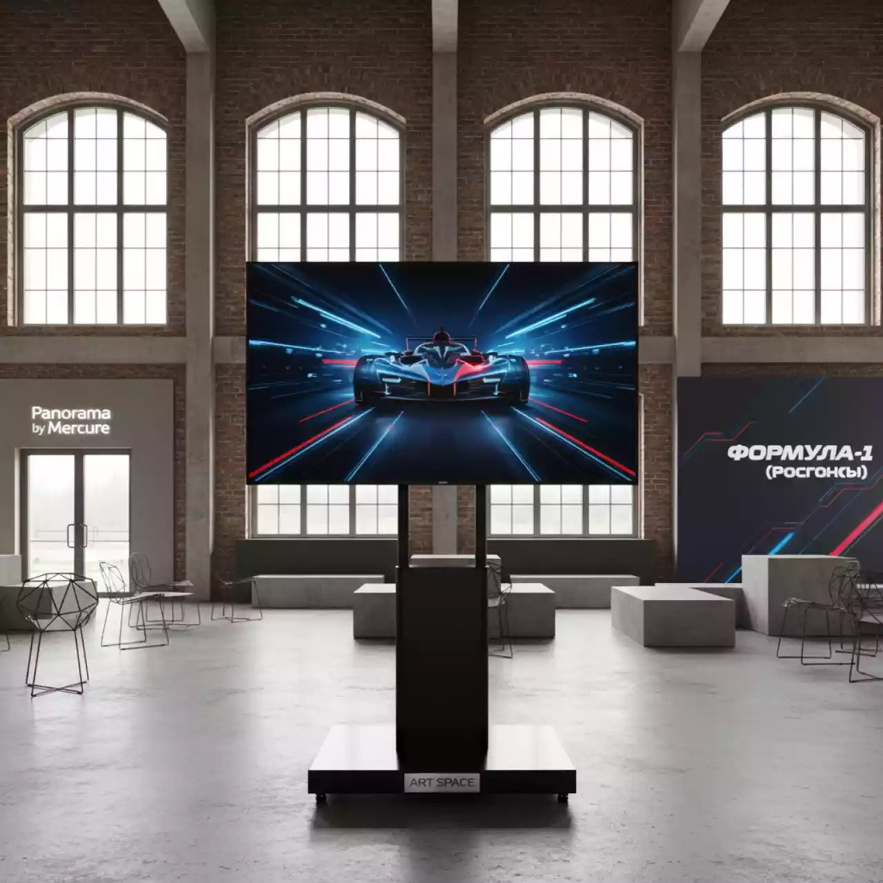 Аренда Панель LED профессиональная Panasonic TH 49LF80W в Panorama by Mercure — ART SPACE