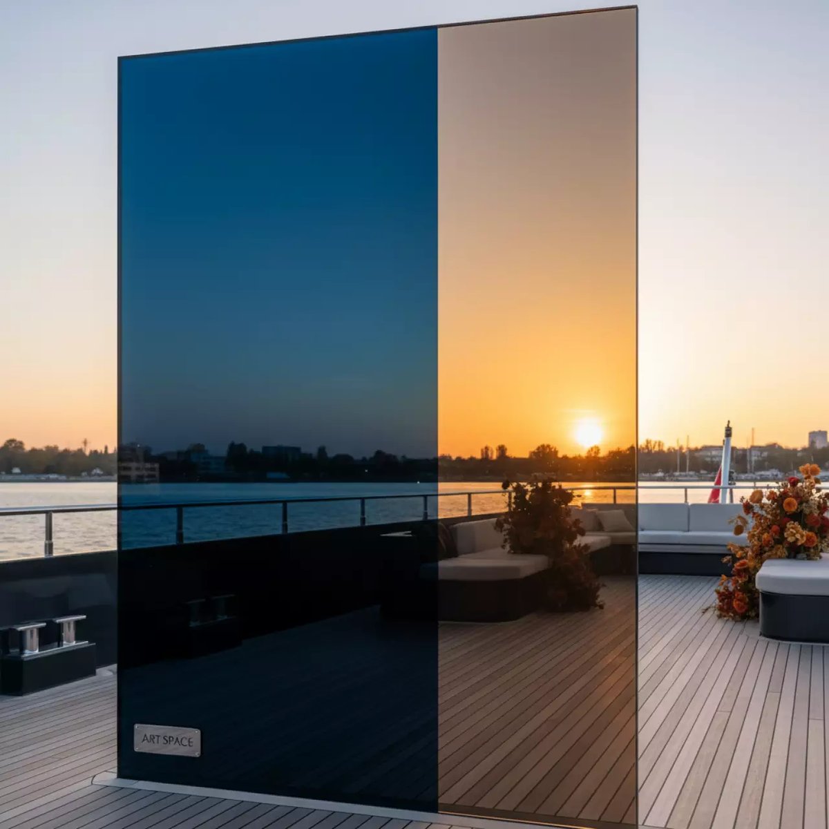 Аренда Панель стеновая стеклянная 5 метров на VIP-яхте (Имеретинский порт) — ART SPACE