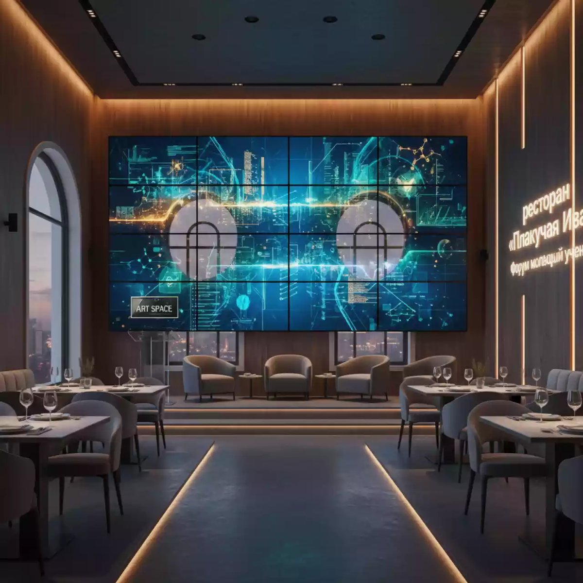 Аренда Панели плазменные бесшовные Orion MPDP в ресторане «Плакучая Ива» — ART SPACE