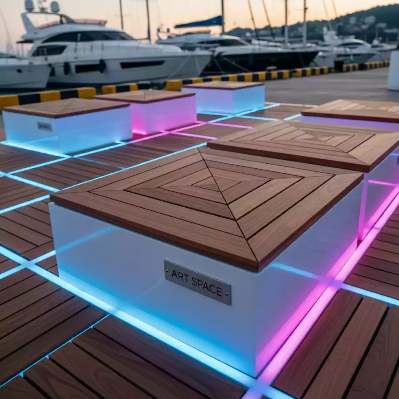 Аренда Паркет садовый Акация 30х30х24 см на парусной регате (Сочи) — ART SPACE